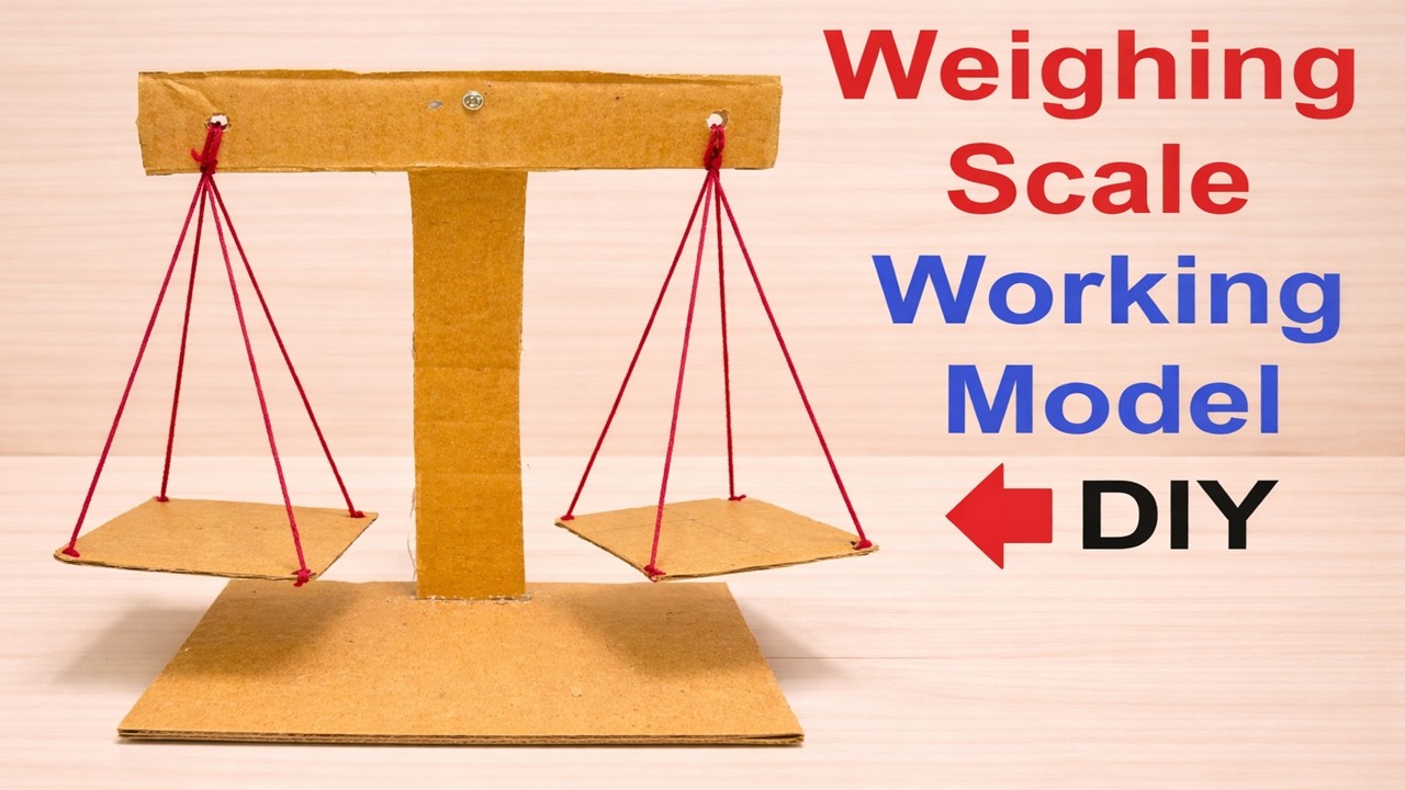 weighing balance working model for science project | DIY using cardboard | DIY pandit