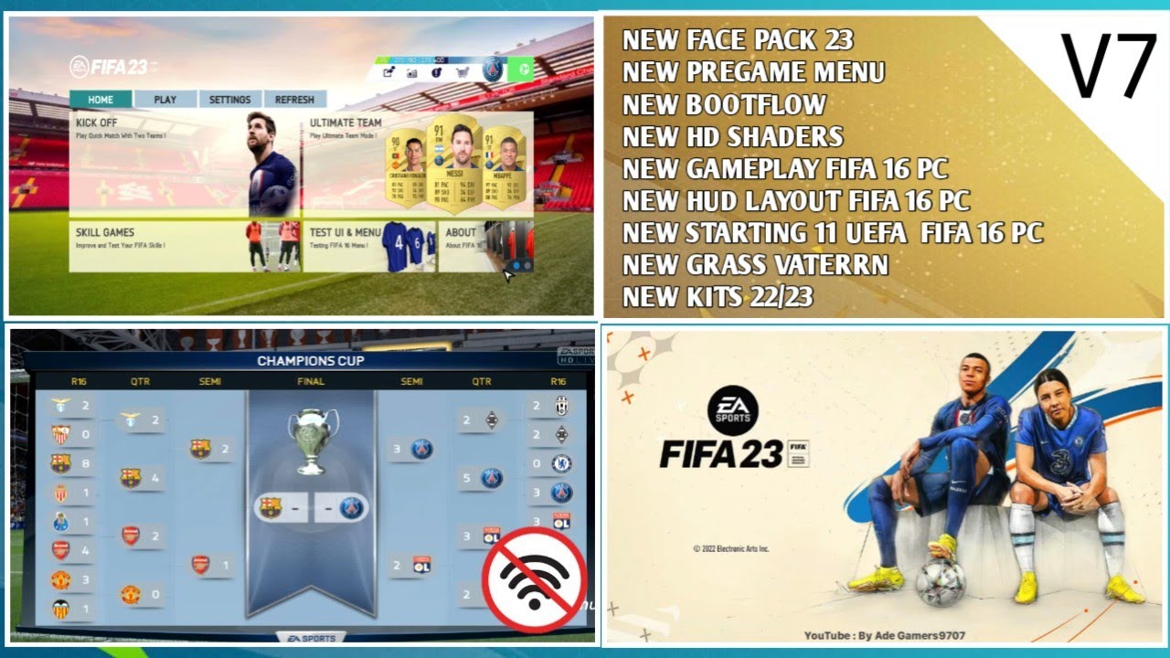 FIFA 16 Mobile  V7 | CHAMPIONS CUP | UPDATE FACE CONVERT FIFA 23 | UPDATE TRANSFER (1.2GB) ANDROID