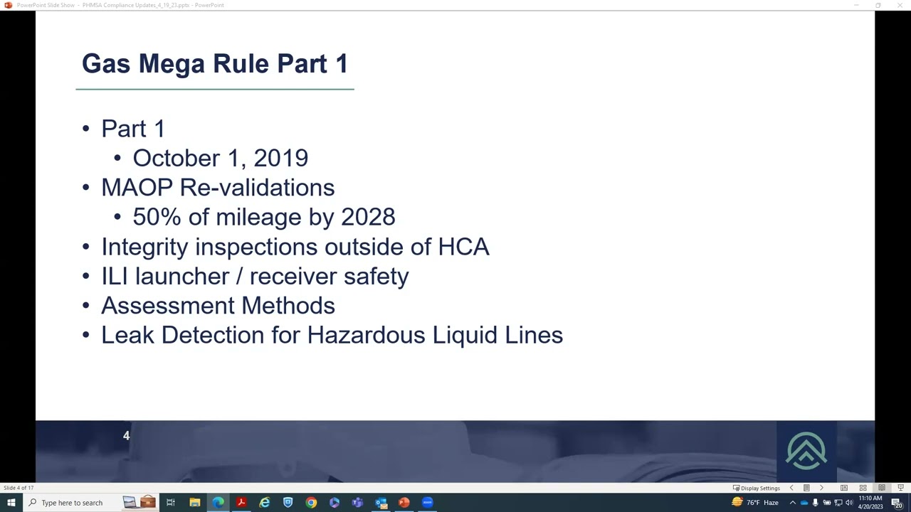 PHMSA Compliance Update