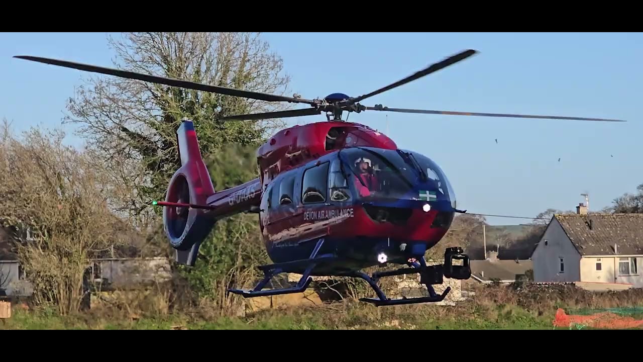 Devon Air Ambulance G-DAAS (HLE70) Taking Off At Underhay Field Yealmpton 22/02/26