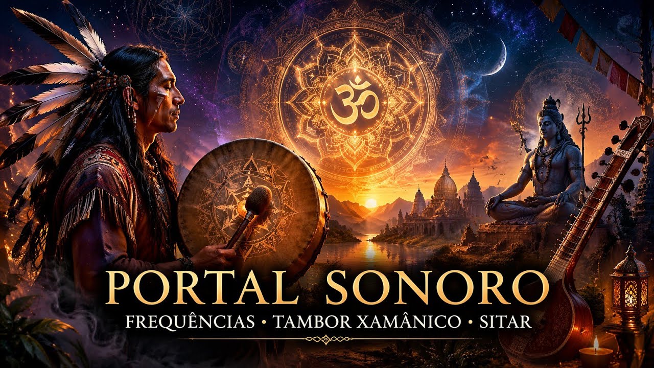 Transe Vibracional /Ativa&ccedil;&atilde;o Interior /Batidas Tribais ,sitar, frequ&ecirc;ncias bineurais 66.6 444  8hz