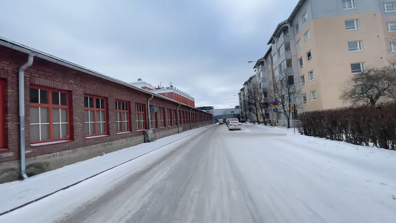 Itäharjussa, Viinamäenkadulta Ilmarisenkadulle / Turku, Finland (4K)