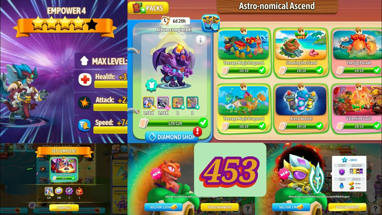 Dragon city Season10: The Baron Doom Mark Gameplay Part453 Complete Stick Abldum Season 5 120/120🎉🥳