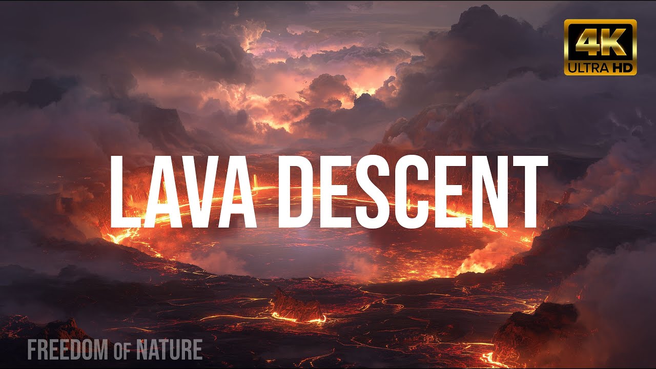 Lava Descent – Flowing Magma Depths | Volcano Crater in Stunning 4K