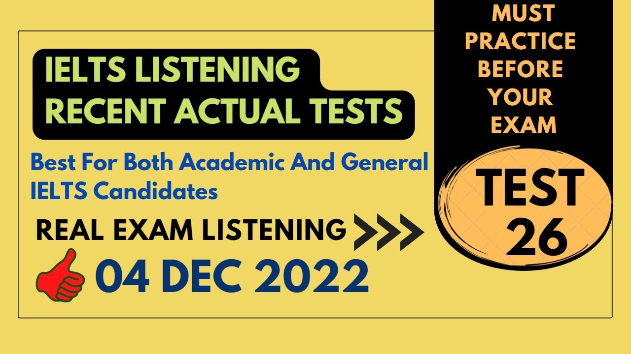 Ielts Listening Practice Test With Answers | TEST 26 | 04.12.2022 | position place notes