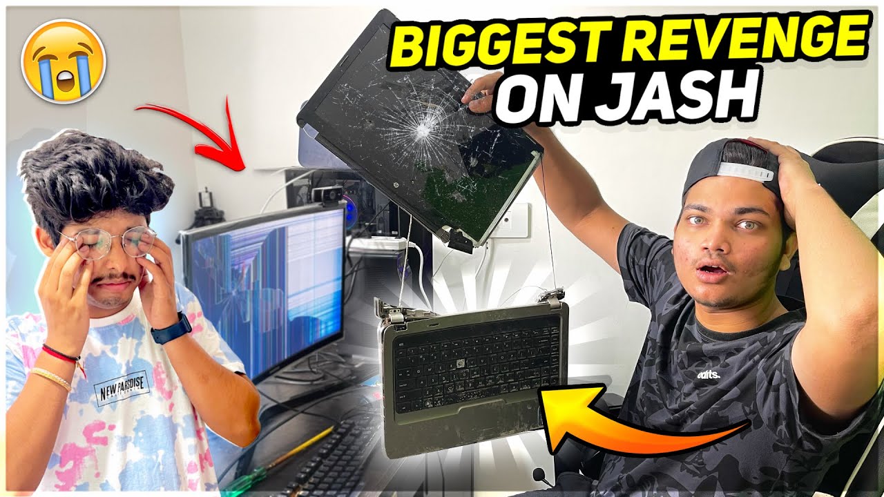 Biggest Revenge Of Ritik 😱Breaking 2,00,000₹ Gaming Laptop With Cylinder - Jash Crying Moment 😭