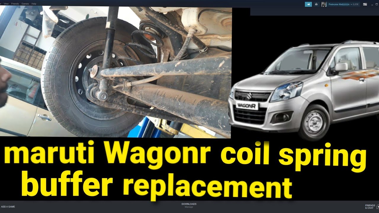 maruti Wagonr suspension coil spring buffer replacement procedure