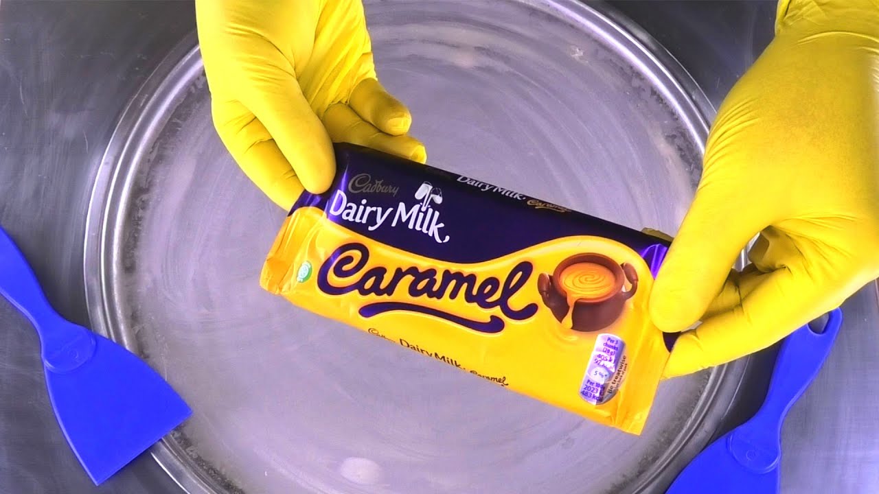 Cadbury Chocolate Ice Cream Rolls | fried Dairy Milk Chocolate & Caramel rolled Ice Cream | ASMR