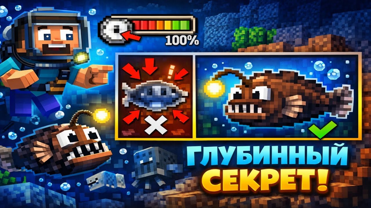 Почему рыб не раздавит на глубине? | Майнкрафт Анимация