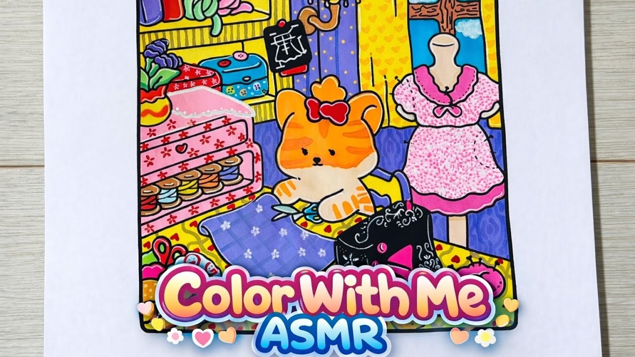 Color With Me ASMR | Fuzzy Workies | Short Version | The Cutest Tailor (6-Minute)