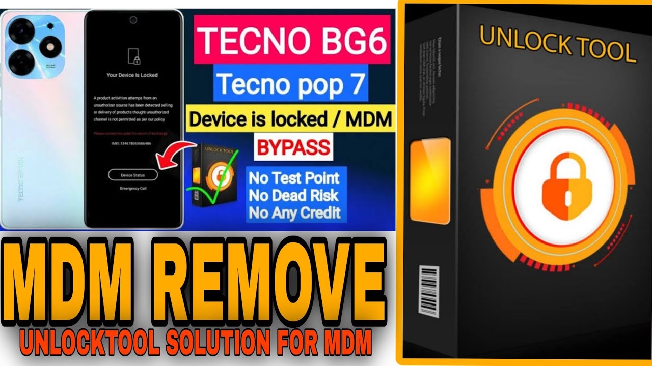 Tecno bg6 mdm bypass unlock tool || solution MDM 2024 country lock || tecno device is locked 2025
