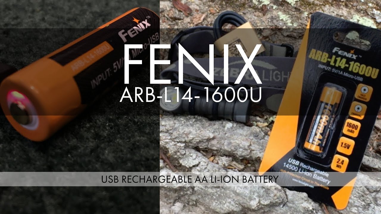 Fenix ARB-L14-1600U USB Rechargeable AA Li-ion 14500 Battery - ZebraLight Headlamp
