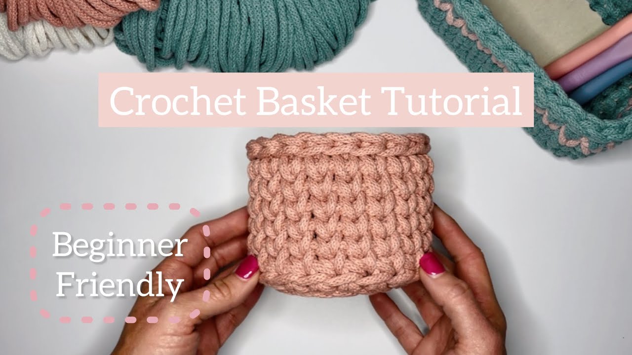 Beginner-Friendly Crochet Basket Tutorial with a Wooden Base