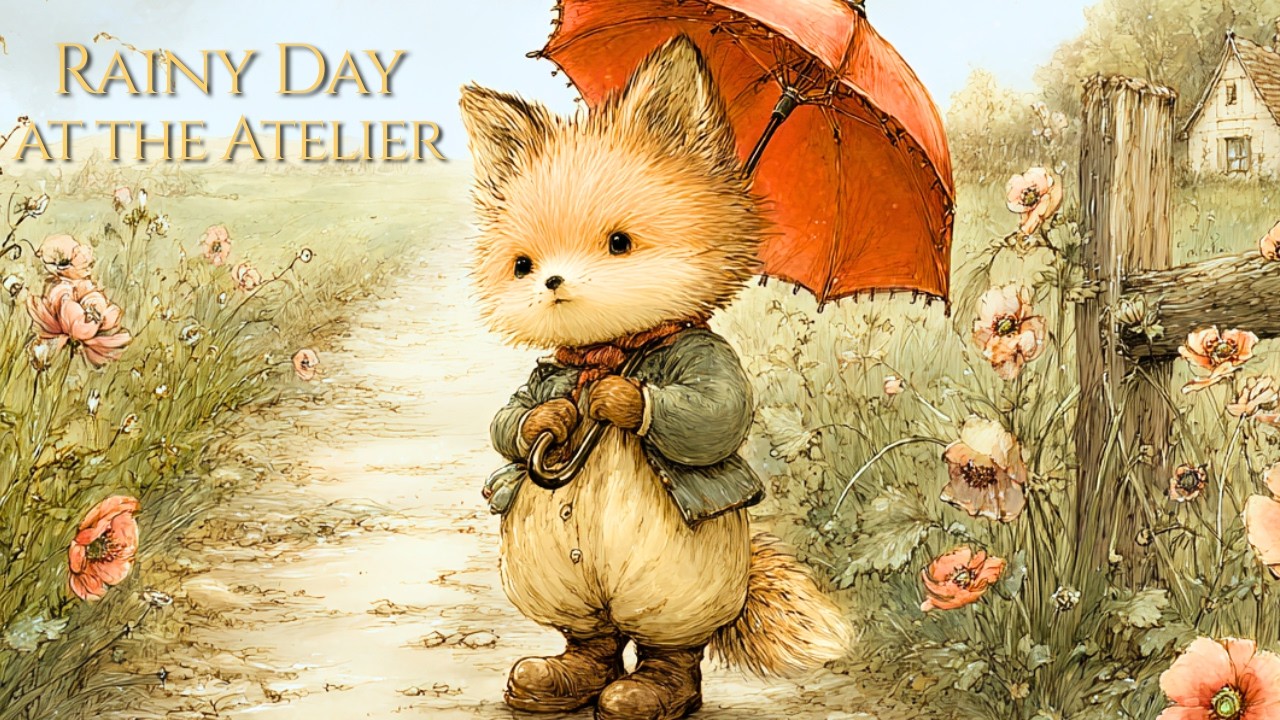 Rainy Day at the Little Atelier – Celtic Music | Painting by the Window with Gentle Rain