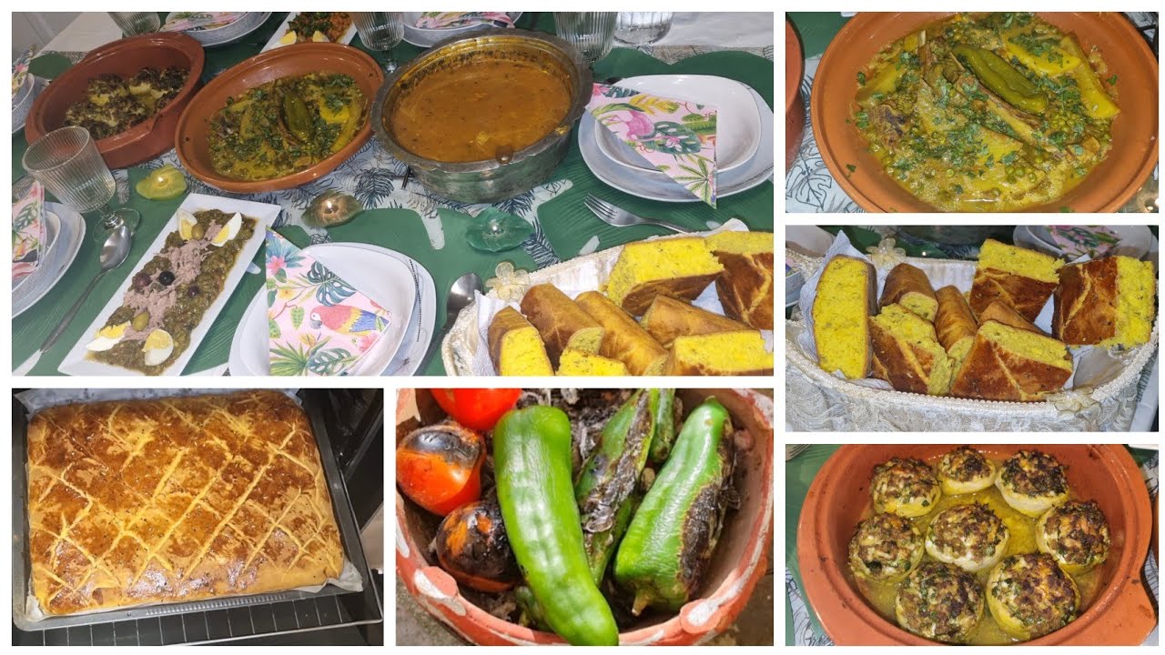 دبارة شقان الفطر🌙 سلاطة مشوية على الكانون🌶🍅 خبز مبسس🥖 قنارية محشية حسو
