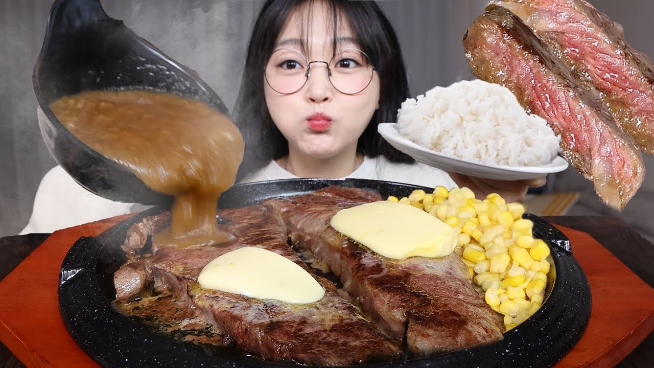 Японский стейк🥩Mukbang ASMR