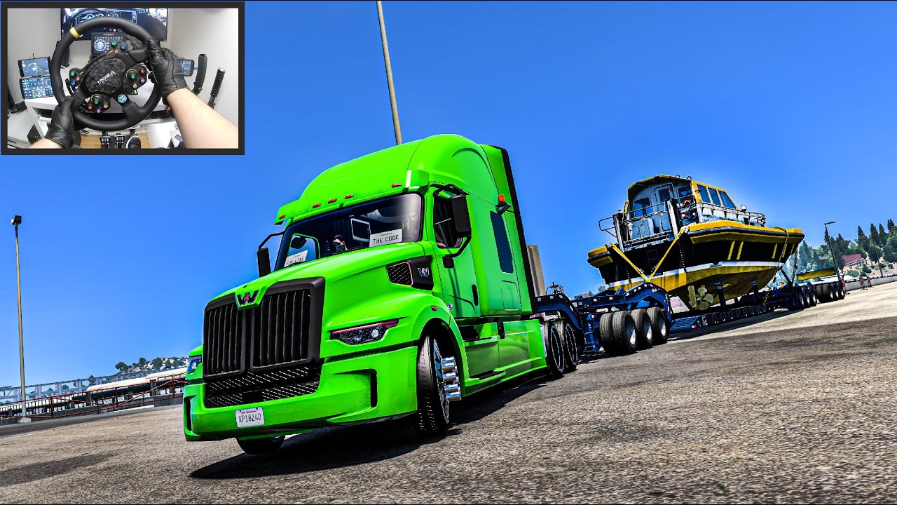 Journey of a Huge Pilot Boat - Special Transport Mission -  American Truck Simulator