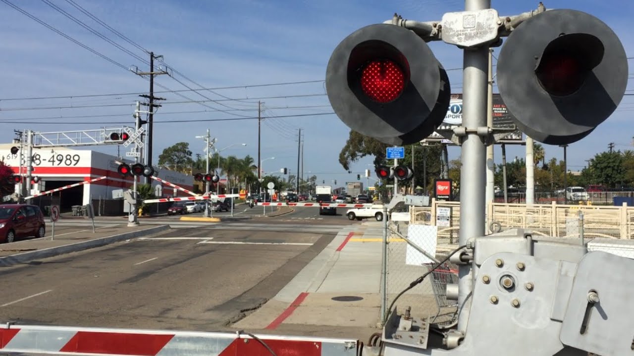 South 28th Street Double Railroad Crossing, San Diego MTS Trolley Light Rail, San Diego CA