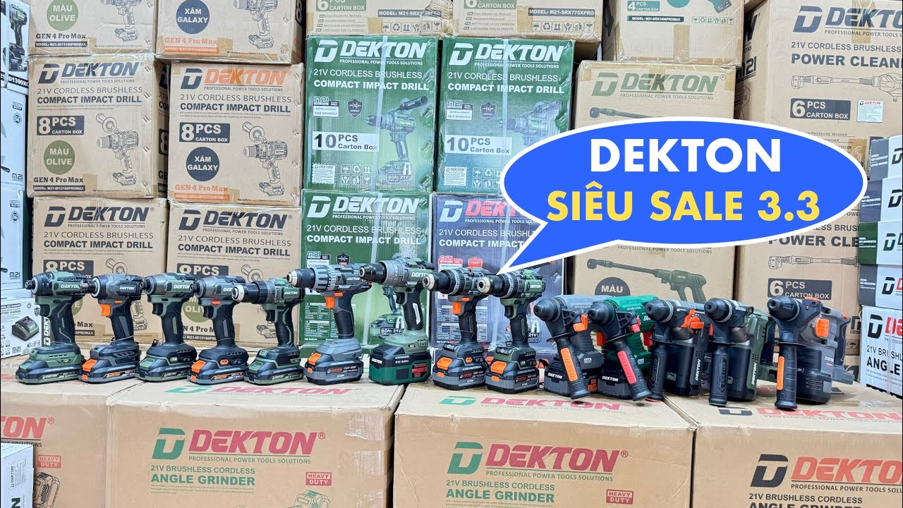 ✅DEKTON SIÊU SALE 3.3👉Combo Máy chuyên vít, Combo máy khoan GIÁ RẺ⚡️SALE PIN CHÍNH HÃNG DEKTON 100%