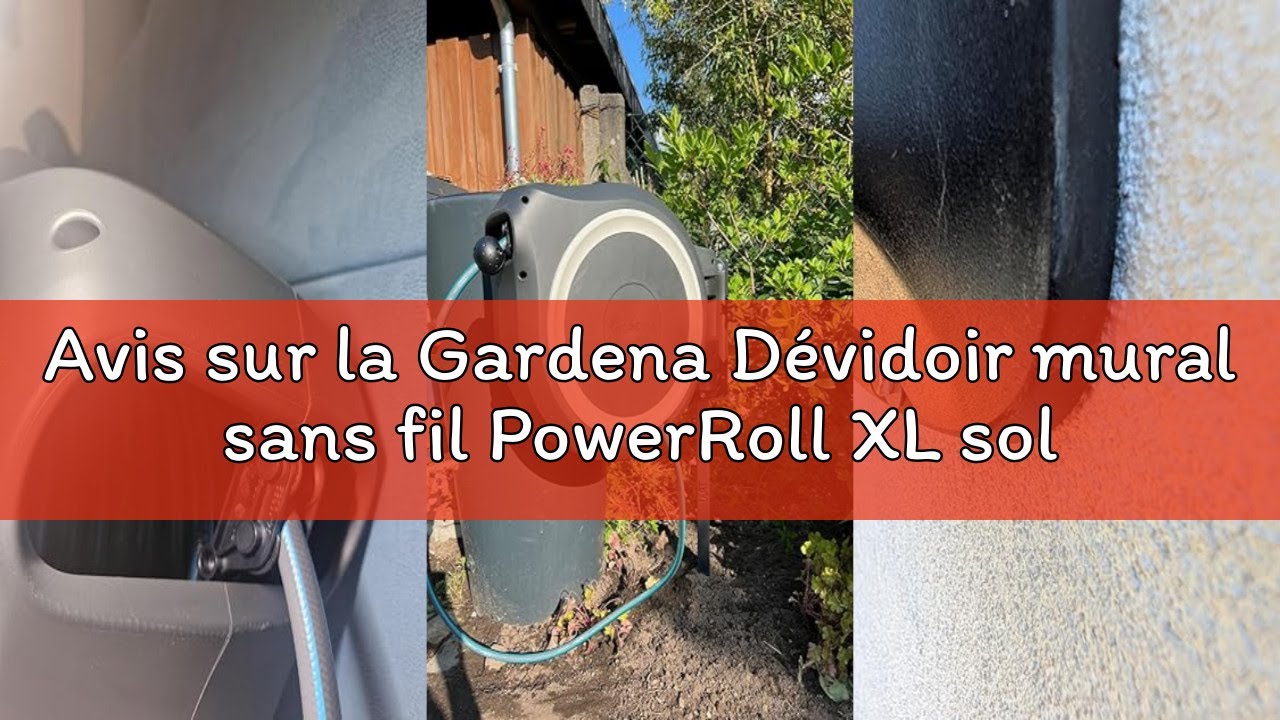 Avis sur la Gardena Dévidoir mural sans fil PowerRoll XL solo : Dévidoir automatique avec 40 m de tu