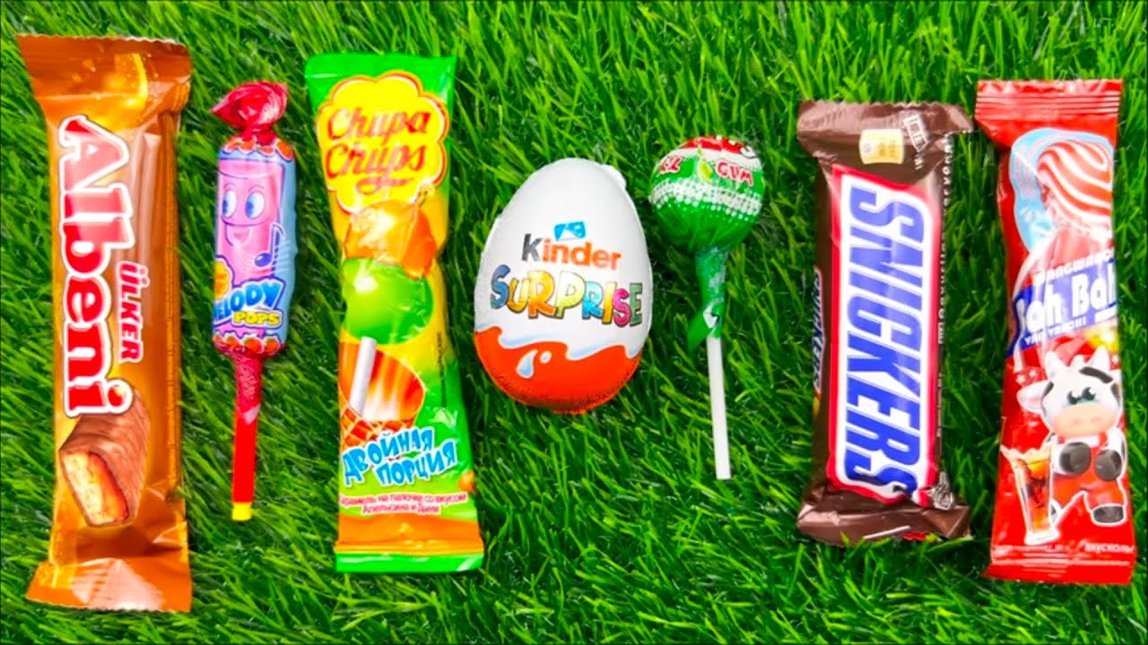 ASMR Most Popular Candys / some lots of colorful rainbow lollipop candy / unpacking chocolate eat