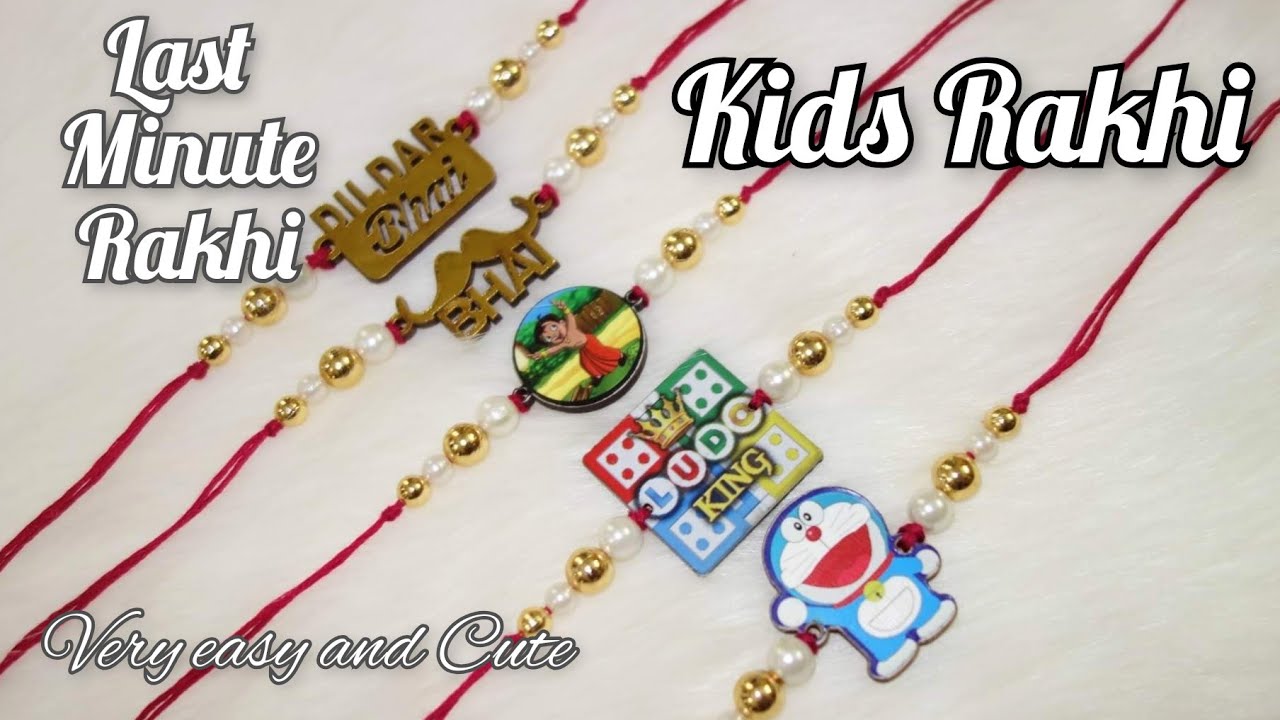 How To Make Rakhi for Kids At Home/Cartoon Wala Kids Rakhi/Panda/Teddy Bear/Bheem Rakhi/Doraemon/DIY