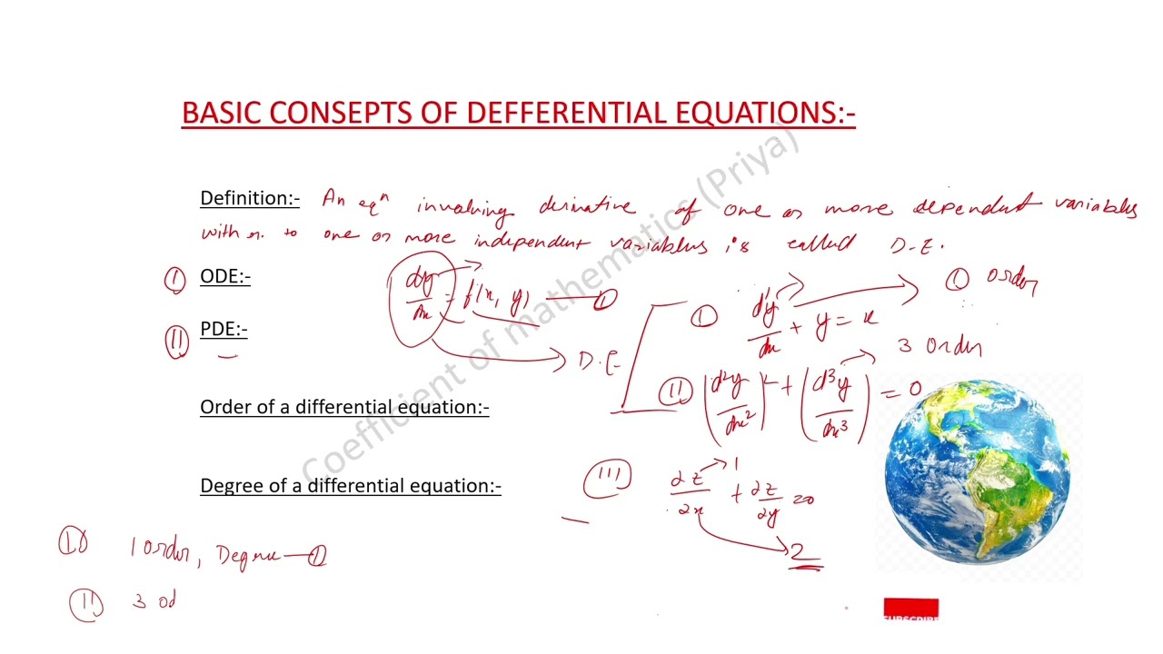 Defferential equation for b.sc mathematics and basic use in gate and CSIR NET etc 