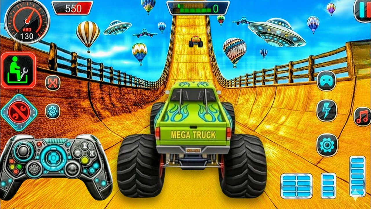 Mega Ramp Challenge! 🤯 Super Crazy GT Monster Truck Racing Stunts | Android Gameplay