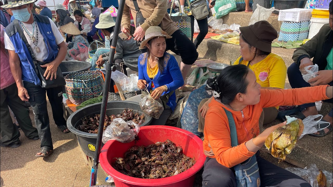 ตลาดนัดไทยลาว ของป่า อาหารลาว อ.ธาตุพนม จ.นครพนม