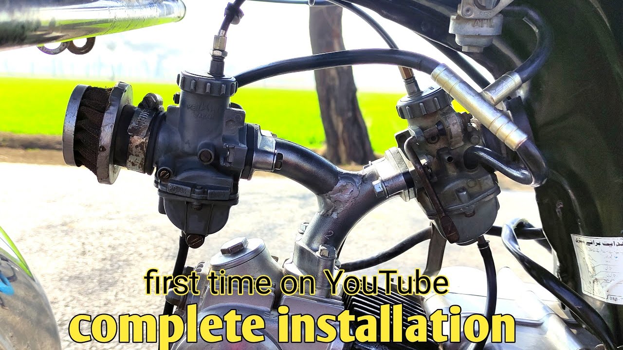 how to install 70 cc bike double carburettor || 70cc bike modification