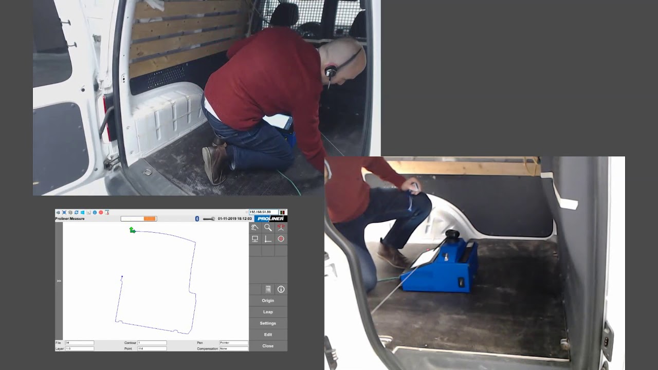 Measuring van interiors with a Proliner (by Prodim)