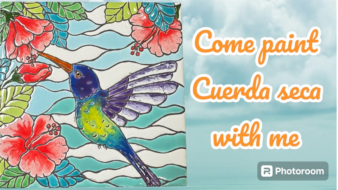 Come paint Cuerda Seca with me!💕Free design to paint on a tile, details in description💕