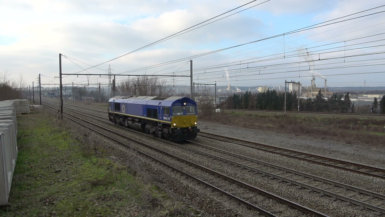 Treinen op de Montzenroute ter hoogte van Vis&eacute; 28-1-2023