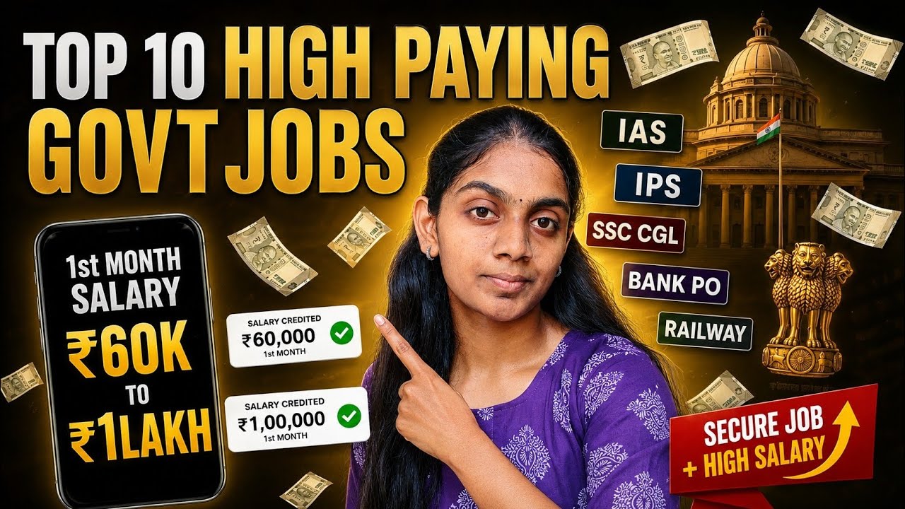 ₹60000 - 1 lakh salary in 1st month |Top 10 Government Jobs After Graduation | SSC CGL, EPFO, NABARD