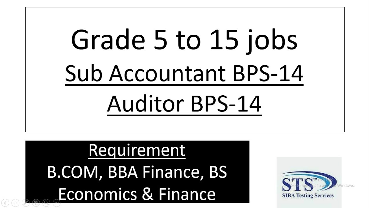 Grade 5 to 15 More Jobs || IBA STS BPS-05 to 15 || Sub Accountant sindh jobs || Auditor Jobs Siba