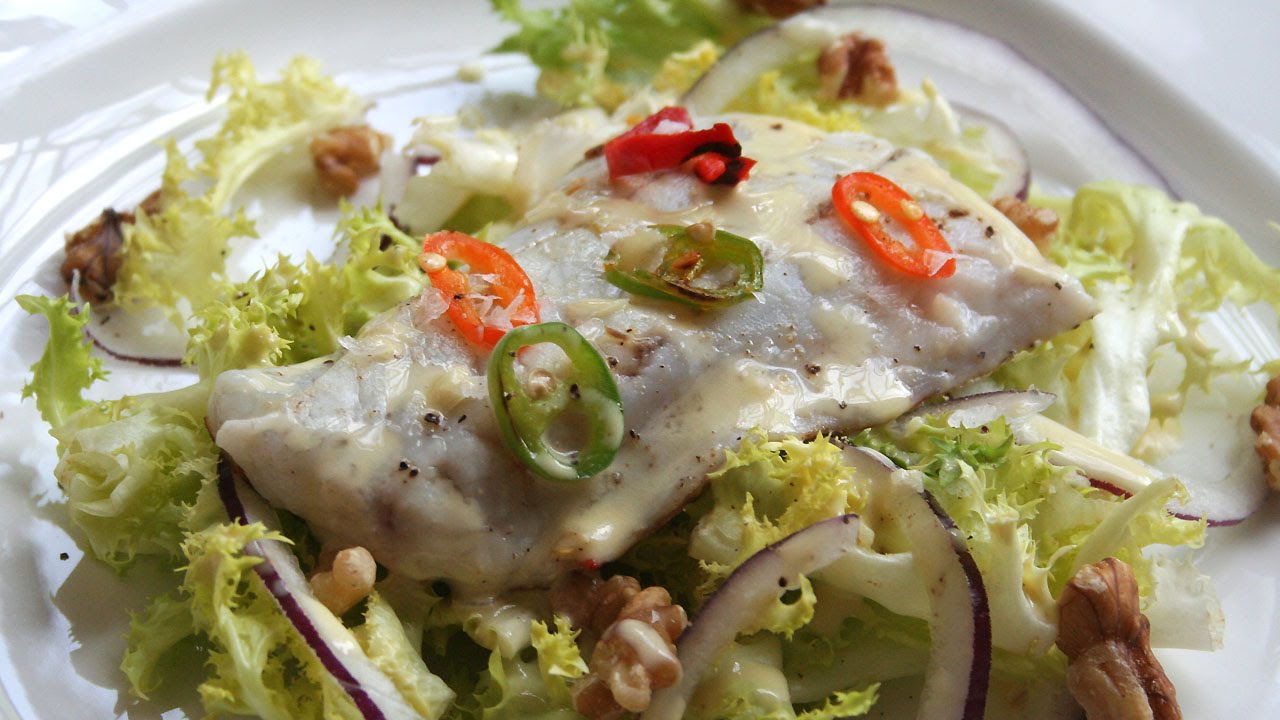 Corvina with endive salad