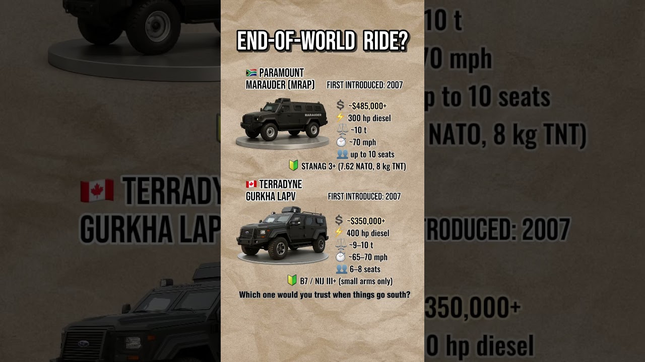 Military MRAP vs Armored SUV &mdash; End of World Ride