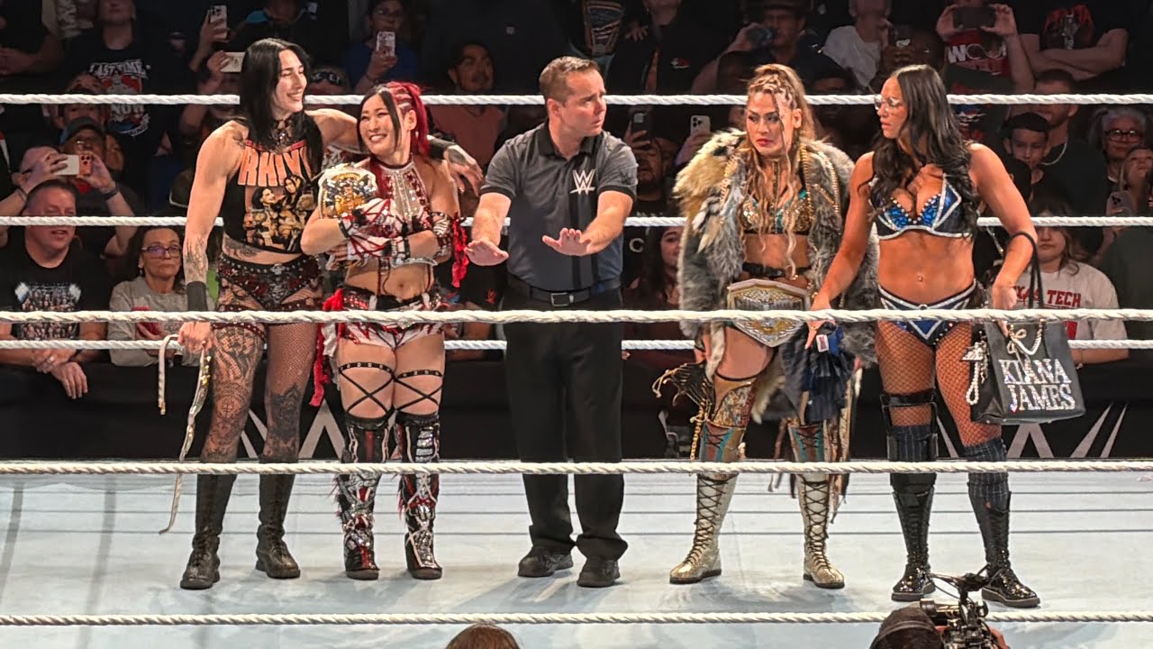 Rhea Ripley, Iyo Sky vs Giulia & Kiana James Full Match - WWE Road to WrestleMania 2/14/2026