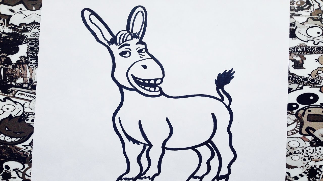 Como dibujar a burro de Shrek | how to draw a burro (donkey) shrek | como desenhar um burro