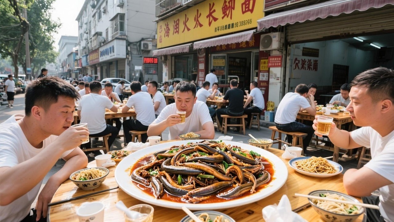 淮安火爆长鱼面馆，6点开门就排队一天只卖4小时 低配35一碗，高配不封顶【舟小九】