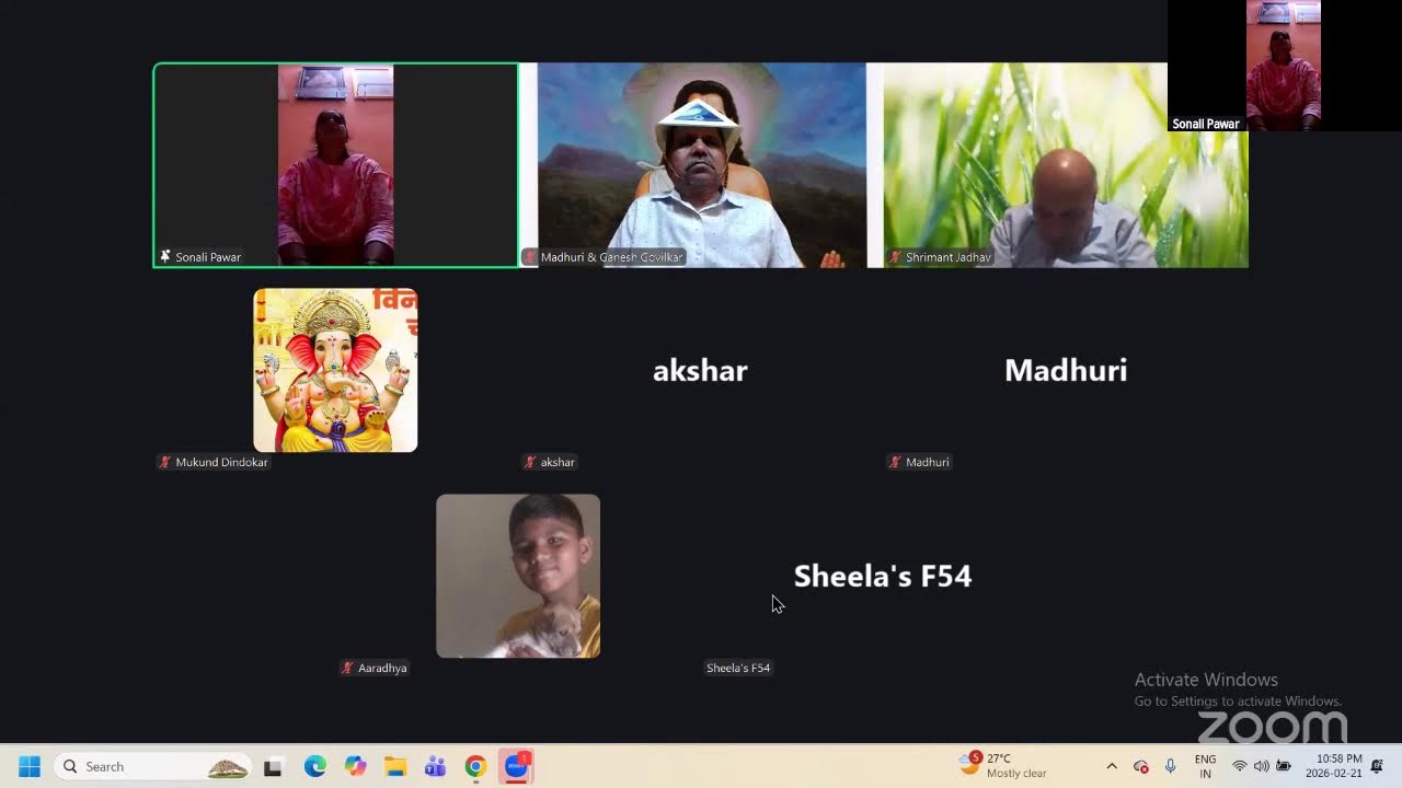 Madhuri & Ganesh Govilkar's Zoom Meeting KARMA SIDDHANTA - SONALI PAWAR MADAM