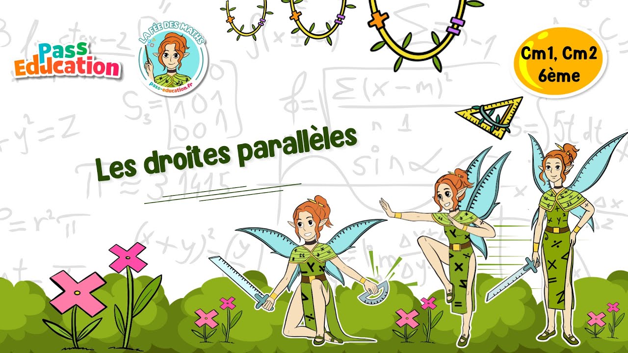 Les droites parallèles - Cm1 Cm2 6ème Fée des Maths Leçon, Exercices, Evaluations
