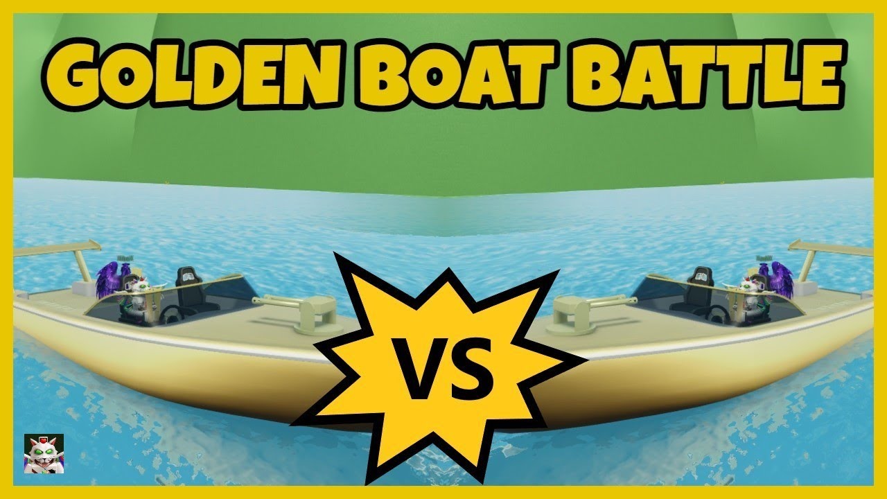 Golden Boat battle - SharkBite (Roblox)!