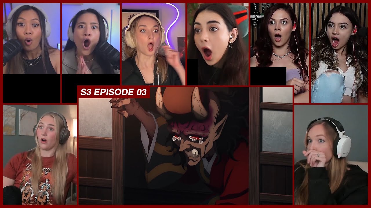 [GIRLS REACT] Upper Moon 4 Hantengu Arrives | Demon Slayer S3 Ep 3 Girl Reaction Mashup