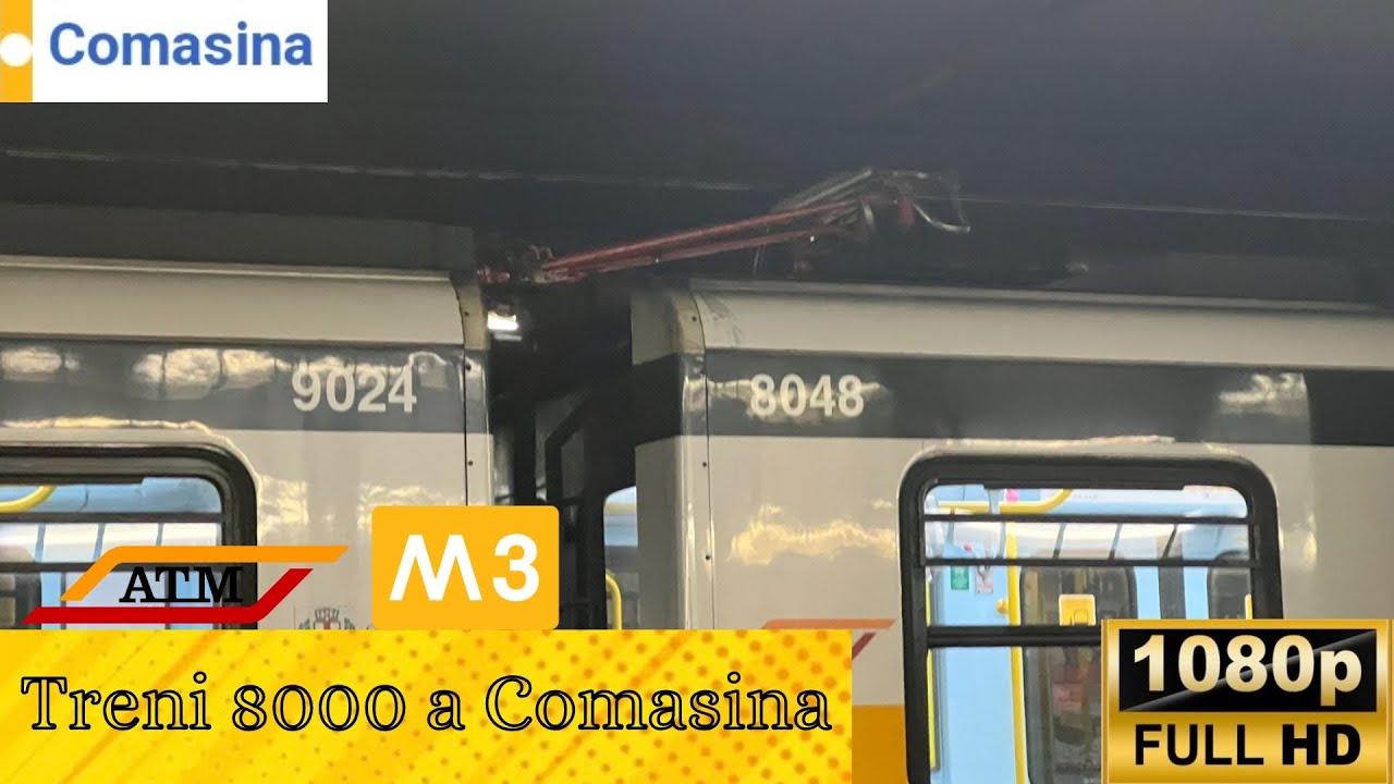 🚇 Treni di serie 8000 al CAPOLINEA di COMASINA. Rimproverato da una STROMBAZZATA sulla linea 🟡 M3