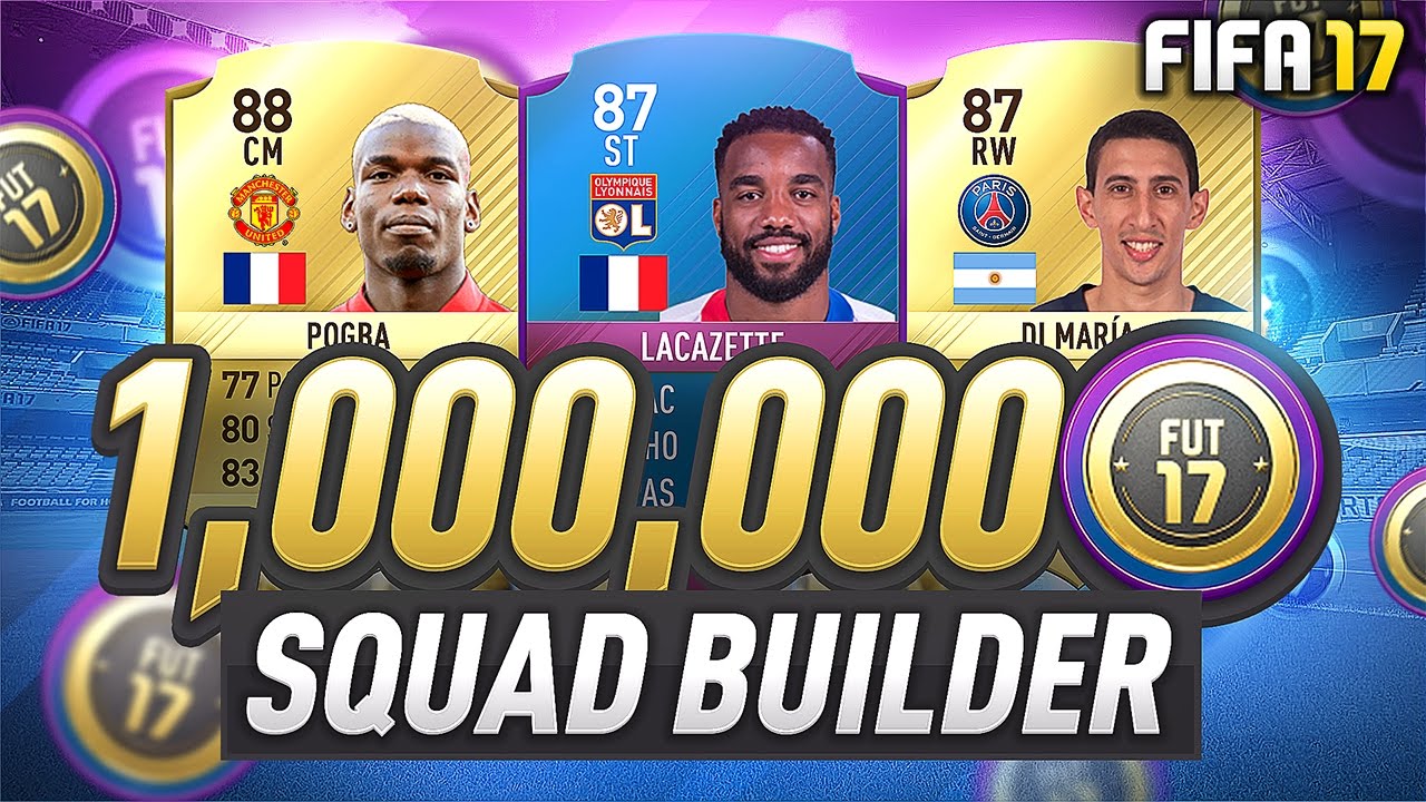 1,000,000 COIN FUT CHAMPS SQUAD BUILDER! #FIFA17UltimateTeam