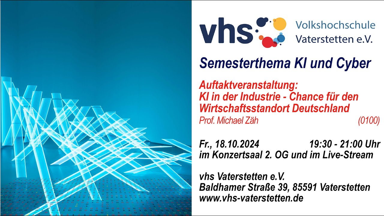 Semesterauftakt: KI in der Industrie - Chance f&uuml;r den Wirtschaftsstandort Deutschland