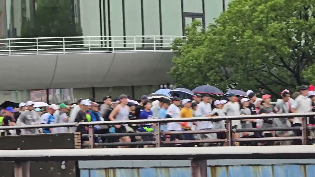 雨の中の、2025,横浜マラソン、