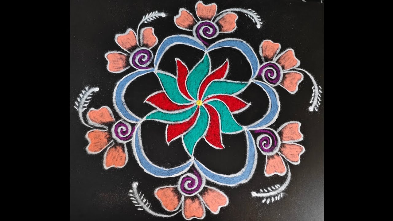 5 dots color kolam #pongalspecialrangoli #rangoli #dialyrangoli #colorkolam #festivalkolam #craft 