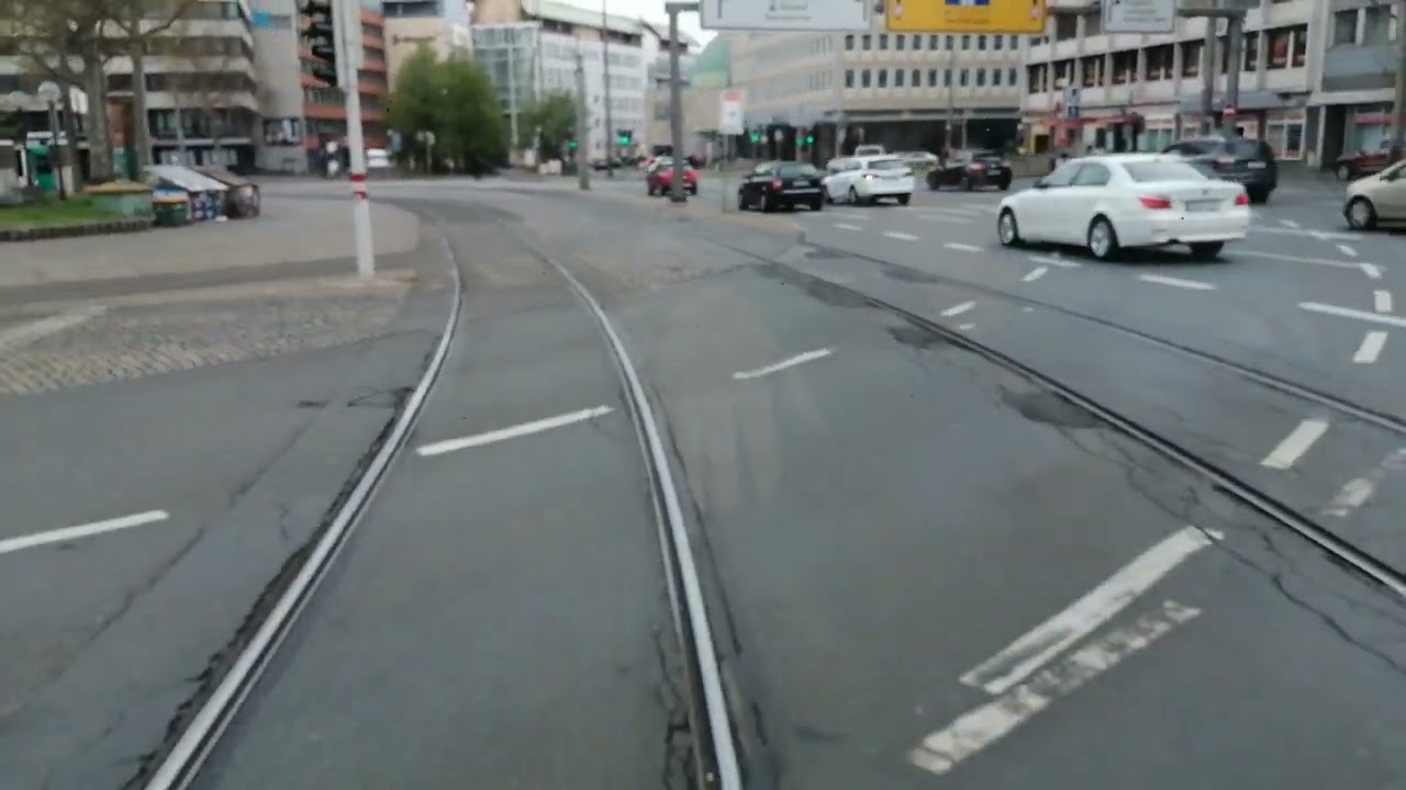 Stra&szlig;enbahn linie 4 von N&uuml;rnberg Dianaplatz nach N&uuml;rnberg am Wegfeld &uuml;ber N&uuml;rnberg pl&auml;rrer